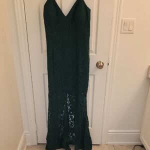 Le Chateau Forest Green Lace Dress